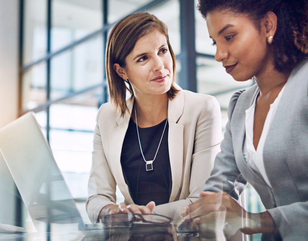 two women at computer